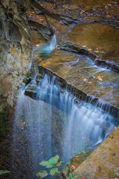 Rocky Ledges with Waterfall in Clifty Creek Park-Indiana
